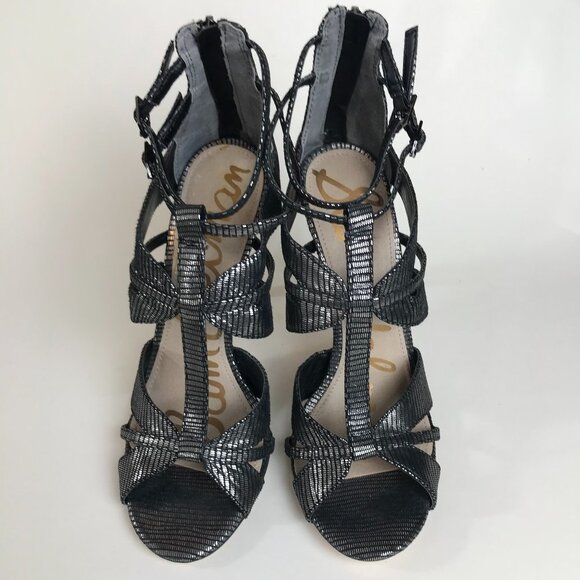 Sam Edelman Metallic Strappy Stiletto Sandals - Picture 5 of 9